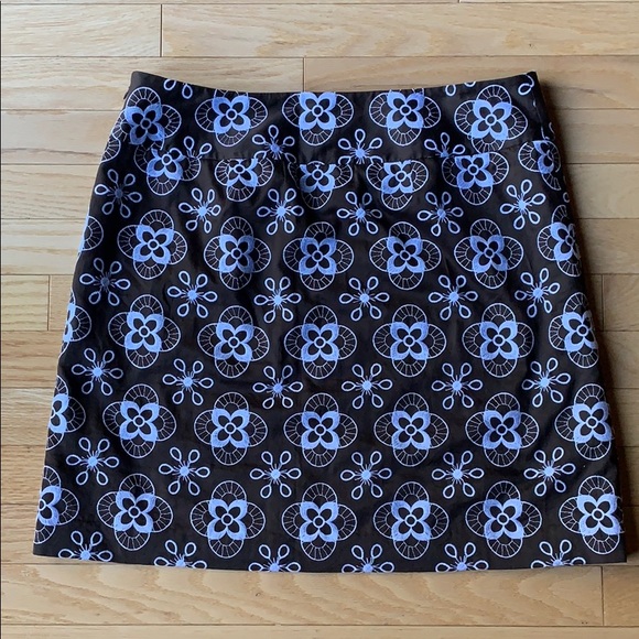 ANN TAYLOR LOFT skirt size 10 brown white - Picture 3 of 7